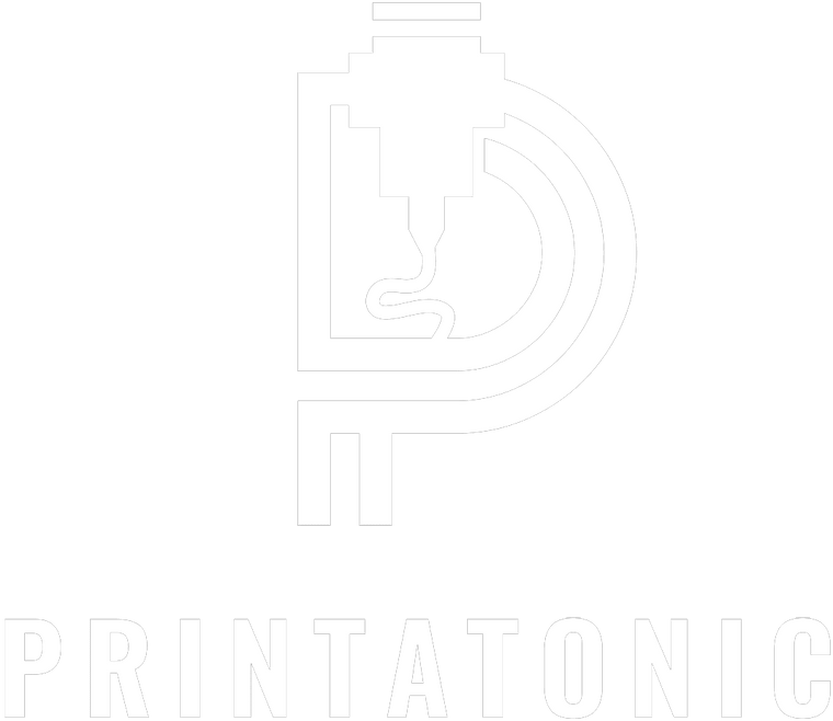 Logo Printatonic Transparente Letras Blancas | Imprimir en 3D Barato